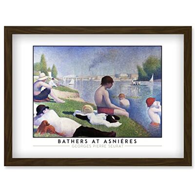 Artery8 - Georges-Pierre Seurat Bathers at Asnières - Brown - A4 - Wall art print Artery8 - Georges-Pierre Seurat Bathers at Asnières - Brown - A4 - Wall art print