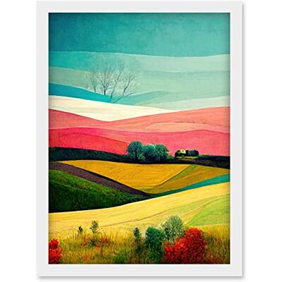 Artery8 - Four Seasons Colourful Country Landscape - Wall Art Artery8 - Four Seasons Colourful Country Landscape - Wall Art