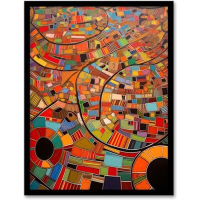 Artery8 Aerial African Abstract Africa Bright Colours Artwork Framed Wall Art Print 18X24 Inch Artery8 Aerial African Abstract Africa Bright Colours Artwork Framed Wall Art Print 18X24 Inch
