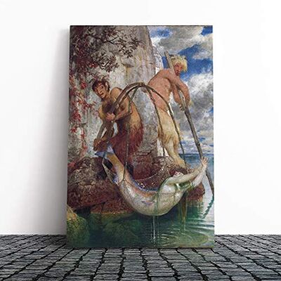 Big Box Art Arnold Bocklin Mermaid Caught in The net Canvas Print Gallery Wrapped 30mm Frame Wall Art 24x16 inches Ready to Hang Modern Picture Living Room Bedroom Lounge Office Big Box Art Arnold Bocklin Mermaid Caught in The net Canvas Print Gallery Wrapped 30mm Frame Wall Art 24x16 inches Ready to Hang Modern Picture Living Room Bedroom Lounge Office