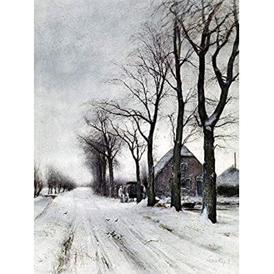 Artery8 Louis Apol Winter Landscape Farm Lane Painting Art Print Canvas Premium Wall Decor Poster Mural Artery8 Louis Apol Winter Landscape Farm Lane Painting Art Print Canvas Premium Wall Decor Poster Mural