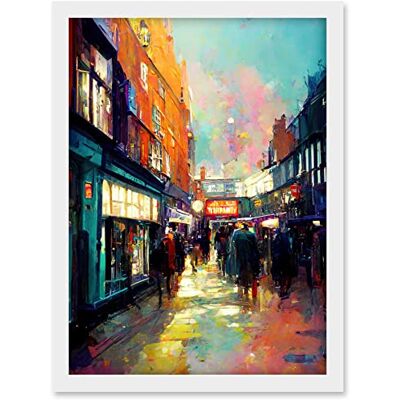Doppelganger33 LTD Carnaby Street London Bright Acrylic Painting Artwork Framed A3 Wall Art Print Doppelganger33 LTD Carnaby Street London Bright Acrylic Painting Artwork Framed A3 Wall Art Print