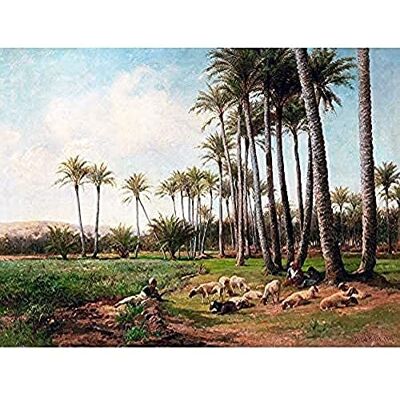 Fine Art Prints Bates Oasis Desert Sheep Lamb Palm Trees Painting Art Print Canvas Premium Wall Decor Poster Mural Fine Art Prints Bates Oasis Desert Sheep Lamb Palm Trees Painting Art Print Canvas Premium Wall Decor Poster Mural