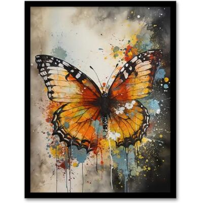 Artery8 - Monarch Butterfly Watercolour - 12x16 - Framed - Art Print Artery8 - Monarch Butterfly Watercolour - 12x16 - Framed - Art Print