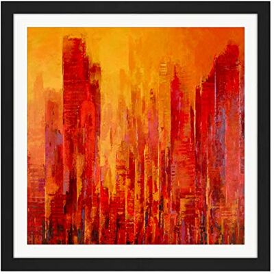 Artery8 Clo Baril Nature Et Architecture Skyscrapers Painting Square Wooden Framed Wall Art Print Picture 16X16 Inch Artery8 Clo Baril Nature Et Architecture Skyscrapers Painting Square Wooden Framed Wall Art Print Picture 16X16 Inch