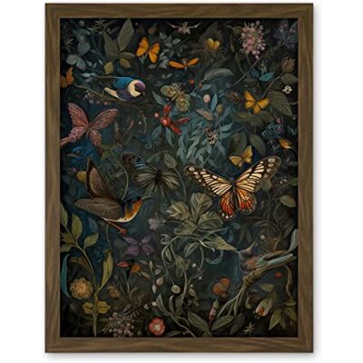 Artery8 William Morris Style Plants Birds and Butterflies Artwork Framed Wall Art Print 18X24 Inch Artery8 William Morris Style Plants Birds and Butterflies Artwork Framed Wall Art Print 18X24 Inch