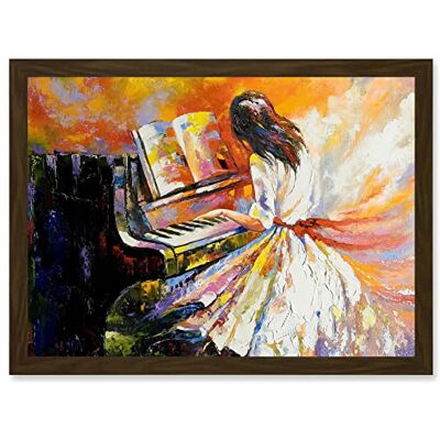 Artery8 - Piano Girl Impressionism - A4 - Wall Art Artery8 - Piano Girl Impressionism - A4 - Wall Art