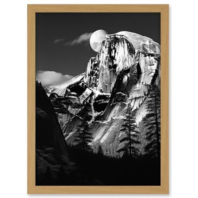 Artery8 Moonrise Behind Half Dome High Contrast Black White Photograph Yosemite National Park Full Moon and Mountain Forest Landscape Artwork Framed A3 Wall Art Print Artery8 Moonrise Behind Half Dome High Contrast Black White Photograph Yosemite National Park Full Moon and Mountain Forest Landscape Artwork Framed A3 Wall Art Print