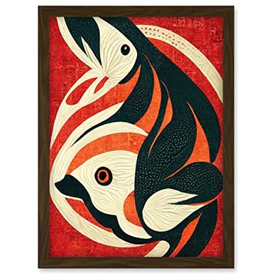 Doppelganger33 LTD Abstract Stylised Japanese Koi Carp Fish Painting Artwork Framed A3 Wall Art Print Doppelganger33 LTD Abstract Stylised Japanese Koi Carp Fish Painting Artwork Framed A3 Wall Art Print