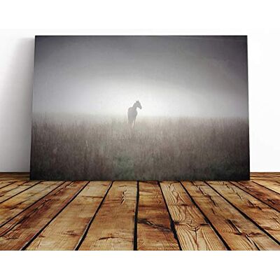 Big Box Art Horse Mist Sweden Landscape Canvas Print Gallery Wrapped 30mm Frame Wall Art 24x16 inches Ready to Hang Modern Animals Picture Living Room Bedroom Lounge Office Big Box Art Horse Mist Sweden Landscape Canvas Print Gallery Wrapped 30mm Frame Wall Art 24x16 inches Ready to Hang Modern Animals Picture Living Room Bedroom Lounge Office
