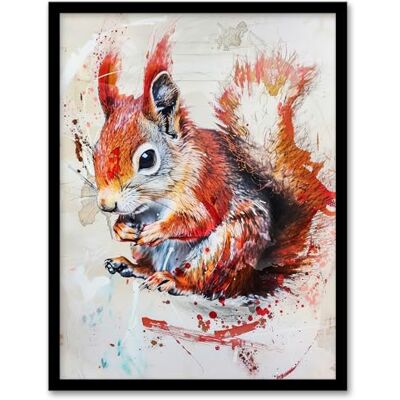Artery8 Red Squirrel Painting Cute Woodland Animal Nature Living Room Artwork Framed Wall Art Print A4 Artery8 Red Squirrel Painting Cute Woodland Animal Nature Living Room Artwork Framed Wall Art Print A4