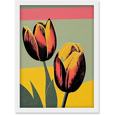 Artery8 - Tulip Blooms - Dusky Pink - Sage Green - Wall Art Artery8 - Tulip Blooms - Dusky Pink - Sage Green - Wall Art