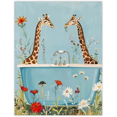 Artery8 Giraffe Bath Time Surreal Floral Nature Painting Bathroom Toilet Large Wall Art Poster Print Thick Paper 18X24 Inch Artery8 Giraffe Bath Time Surreal Floral Nature Painting Bathroom Toilet Large Wall Art Poster Print Thick Paper 18X24 Inch