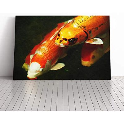 Big Box Art Koi Fish Canvas Print Gallery Wrapped 30mm Frame Wall Art 20x14 inches Ready to Hang Modern Animals Picture Living Room Bedroom Lounge Office Big Box Art Koi Fish Canvas Print Gallery Wrapped 30mm Frame Wall Art 20x14 inches Ready to Hang Modern Animals Picture Living Room Bedroom Lounge Office