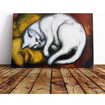 Big Box Art Franz Marc Sleeping Cat Canvas Print Gallery Wrapped 30mm Frame Wall Art 30x20 inches Ready to Hang Modern Animals Picture Living Room Bedroom Lounge Office Big Box Art Franz Marc Sleeping Cat Canvas Print Gallery Wrapped 30mm Frame Wall Art 30x20 inches Ready to Hang Modern Animals Picture Living Room Bedroom Lounge Office