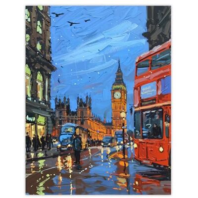 Artery8 Big Ben London on a Rainy Day Painting Iconic Living Room Large Wall Art Poster Print Thick Paper 18X24 Inch Artery8 Big Ben London on a Rainy Day Painting Iconic Living Room Large Wall Art Poster Print Thick Paper 18X24 Inch