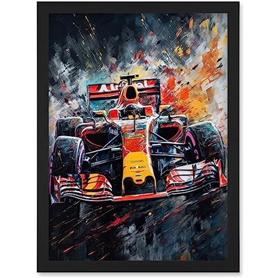 Artery8 - Race Car Driver Action Shot - Black - A4 - Wall Art Artery8 - Race Car Driver Action Shot - Black - A4 - Wall Art