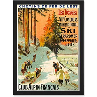 Artery8 - Advert Ski - Black - Wall Art Print Artery8 - Advert Ski - Black - Wall Art Print