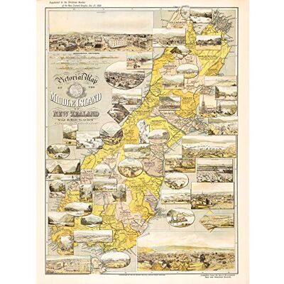 Fine Art Prints New Zealand Middle South Island Pictorial Map Premium Wall Art Canvas Print 18X24 Inch Fine Art Prints New Zealand Middle South Island Pictorial Map Premium Wall Art Canvas Print 18X24 Inch