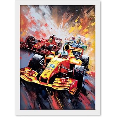 Artery8 Grand Prix Championship Cars Racing on Track Artwork Framed A3 Wall Art Print Artery8 Grand Prix Championship Cars Racing on Track Artwork Framed A3 Wall Art Print