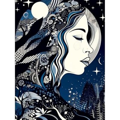 Artery8 New Moon Goddess Winter Moonlit Witchy Forest Starry Night Mother Nature Boho Patterns Large Wall Art Poster Print Thick Paper 18X24 Inch Artery8 New Moon Goddess Winter Moonlit Witchy Forest Starry Night Mother Nature Boho Patterns Large Wall Art Poster Print Thick Paper 18X24 Inch