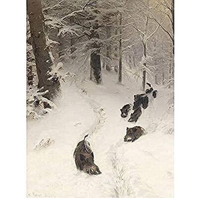 Fine Art Prints Kroner Herd Wild Pigs Winter Forest Snow Painting Unframed Wall Art Print Poster Home Decor Premium Fine Art Prints Kroner Herd Wild Pigs Winter Forest Snow Painting Unframed Wall Art Print Poster Home Decor Premium