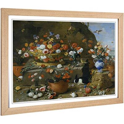 Big Box Art Framed Print of Jan Van Kessel Still Life Flowers, Birds and Rabbit Design Wall Art Picture Home Decor for Kitchen, Living Room, Bedroom, Office, Oak, A2 / 24.5x18 Inch / 62x45cm Big Box Art Framed Print of Jan Van Kessel Still Life Flowers, Birds and Rabbit Design Wall Art Picture Home Decor for Kitchen, Living Room, Bedroom, Office, Oak, A2 / 24.5x18 Inch / 62x45cm