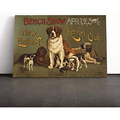 Big Box Art Poster Kennel Club Dog Canvas Print Gallery Wrapped 30mm Frame Wall Art 20x14 inches Ready to Hang Retro Animals Picture Living Room Bedroom Lounge Office Big Box Art Poster Kennel Club Dog Canvas Print Gallery Wrapped 30mm Frame Wall Art 20x14 inches Ready to Hang Retro Animals Picture Living Room Bedroom Lounge Office