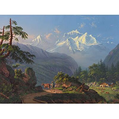 Fine Art Prints Bleuler Jungfrau Mountain Alps Switzerland Painting Art Print Canvas Premium Wall Decor Poster Mural Fine Art Prints Bleuler Jungfrau Mountain Alps Switzerland Painting Art Print Canvas Premium Wall Decor Poster Mural