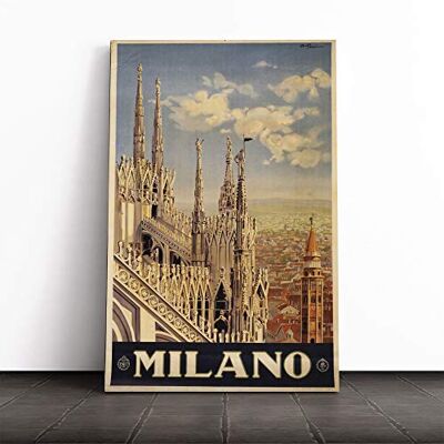 Big Box Art Travel Poster Milan Milano Canvas Print Gallery Wrapped 30mm Frame Wall Art 20x14 inches Ready to Hang Retro Picture Living Room Bedroom Lounge Office Big Box Art Travel Poster Milan Milano Canvas Print Gallery Wrapped 30mm Frame Wall Art 20x14 inches Ready to Hang Retro Picture Living Room Bedroom Lounge Office