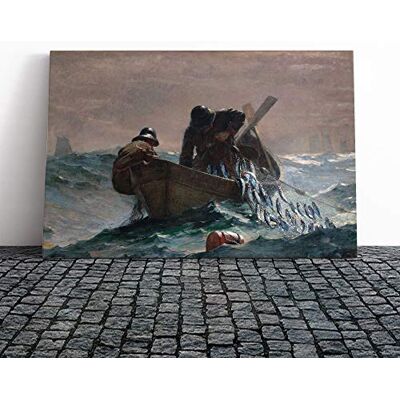 Big Box Art Winslow Homer Pulling in The Catch Canvas Print Gallery Wrapped 30mm Frame Wall Art 20x14 inches Ready to Hang Modern Picture Living Room Bedroom Lounge Office Big Box Art Winslow Homer Pulling in The Catch Canvas Print Gallery Wrapped 30mm Frame Wall Art 20x14 inches Ready to Hang Modern Picture Living Room Bedroom Lounge Office