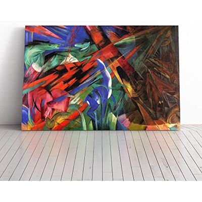Big Box Art Franz Marc Deer in The Forest Canvas Print Gallery Wrapped 30mm Frame Wall Art 20x14 inches Ready to Hang Modern Animals Picture Living Room Bedroom Lounge Office Big Box Art Franz Marc Deer in The Forest Canvas Print Gallery Wrapped 30mm Frame Wall Art 20x14 inches Ready to Hang Modern Animals Picture Living Room Bedroom Lounge Office