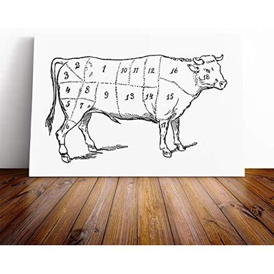 Big Box Art Butchers Beef Cow Map Meat Cuts Canvas Print Gallery Wrapped 30mm Frame Wall Art 24x16 inches Ready to Hang Modern Maps Picture Living Room Bedroom Lounge Office Big Box Art Butchers Beef Cow Map Meat Cuts Canvas Print Gallery Wrapped 30mm Frame Wall Art 24x16 inches Ready to Hang Modern Maps Picture Living Room Bedroom Lounge Office