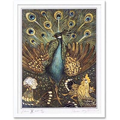 Artery8 Hoytema Peacock Chickens Birds Drawing Art Print Framed Poster Wall Decor 12x16 inch Artery8 Hoytema Peacock Chickens Birds Drawing Art Print Framed Poster Wall Decor 12x16 inch