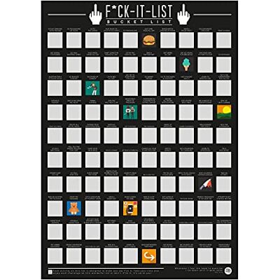 Gift Republic F*ck-it-list Scratch Off Bucket List Poster A2 Size (42 x 59.4 cm), Black Gift Republic F*ck-it-list Scratch Off Bucket List Poster A2 Size (42 x 59.4 cm), Black