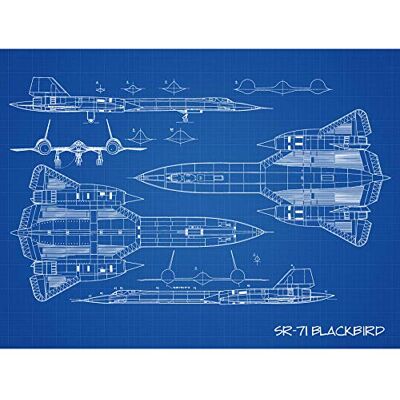 Artery8 SR-71 Blackbird Habu US Aircraft Spy Plane Blueprint Plan Extra Large XL Wall Art Poster Print Artery8 SR-71 Blackbird Habu US Aircraft Spy Plane Blueprint Plan Extra Large XL Wall Art Poster Print