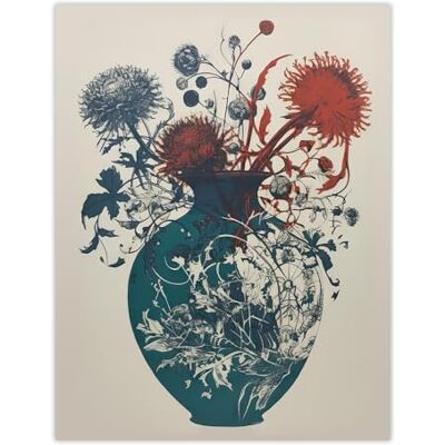 Artery8 Abstract Thistle Flowers Artistic Linocut Painting Teal Blue Red Scottish Bouquet Nature Colourful Bright Floral Modern Artwork Large Wall Art Poster Print Thick Paper 18X24 Inch Artery8 Abstract Thistle Flowers Artistic Linocut Painting Teal Blue Red Scottish Bouquet Nature Colourful Bright Floral Modern Artwork Large Wall Art Poster Print Thick Paper 18X24 Inch