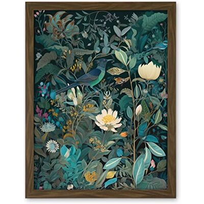 Artery8 Audubon Style Birds in Blooming Wildflower Field Artwork Framed Wall Art Print 18X24 Inch Artery8 Audubon Style Birds in Blooming Wildflower Field Artwork Framed Wall Art Print 18X24 Inch