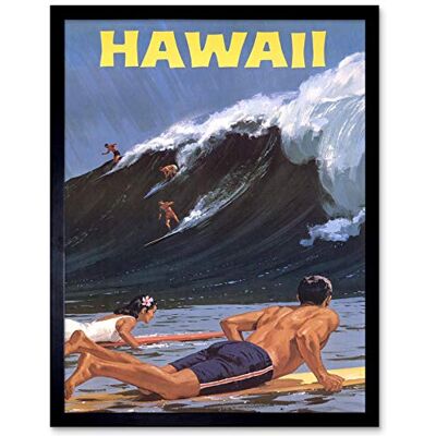 Artery8 - Hawaii Surf - 12x16 - Framed - Poster Artery8 - Hawaii Surf - 12x16 - Framed - Poster