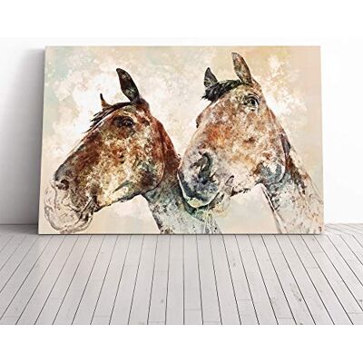 Big Box Art Two Horses Canvas Print Gallery Wrapped 30mm Frame Wall Art 24x16 inches Ready to Hang Modern Animals Picture Living Room Bedroom Lounge Office Big Box Art Two Horses Canvas Print Gallery Wrapped 30mm Frame Wall Art 24x16 inches Ready to Hang Modern Animals Picture Living Room Bedroom Lounge Office