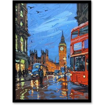 Artery8 Big Ben London on a Rainy Day Painting Iconic Living Room Artwork Framed Wall Art Print A4 Artery8 Big Ben London on a Rainy Day Painting Iconic Living Room Artwork Framed Wall Art Print A4