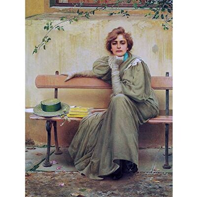 Artery8 Corcos Dreams Woman Bench 1896 Painting Premium Wall Art Canvas Print 18X24 Inch Artery8 Corcos Dreams Woman Bench 1896 Painting Premium Wall Art Canvas Print 18X24 Inch