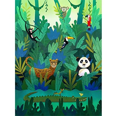 Wee Blue Coo Jungle Animals Amazon Wall Art Print Wee Blue Coo Jungle Animals Amazon Wall Art Print