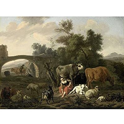 Artery8 Van Bergen Landscape Herdsmen Cattle Painting Unframed Wall Art Print Poster Home Decor Premium Artery8 Van Bergen Landscape Herdsmen Cattle Painting Unframed Wall Art Print Poster Home Decor Premium