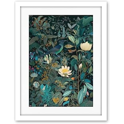 Artery8 Audubon Style Birds in Blooming Wildflower Field Artwork Framed Wall Art Print 18X24 Inch Artery8 Audubon Style Birds in Blooming Wildflower Field Artwork Framed Wall Art Print 18X24 Inch