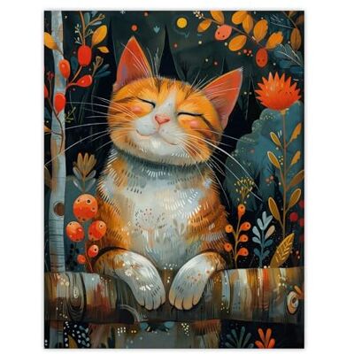 Artery8 Happy Ginger Tabby in Nature Cat Lover Painting For Living Room Large Wall Art Poster Print Thick Paper 18X24 Inch Artery8 Happy Ginger Tabby in Nature Cat Lover Painting For Living Room Large Wall Art Poster Print Thick Paper 18X24 Inch