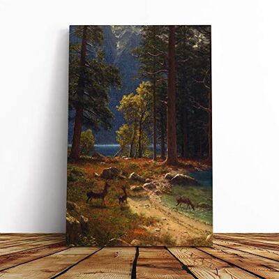 Big Box Art Albert Bierstadt Group of Deer Beside a Lake Canvas Print Gallery Wrapped 30mm Frame Wall Art 24x16 inches Ready to Hang Modern Animals Picture Living Room Bedroom Lounge Office Big Box Art Albert Bierstadt Group of Deer Beside a Lake Canvas Print Gallery Wrapped 30mm Frame Wall Art 24x16 inches Ready to Hang Modern Animals Picture Living Room Bedroom Lounge Office
