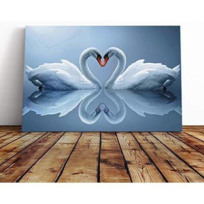 Big Box Art White Swan Love Heart Lake Canvas Wall Art Print 30x20 Inch Big Box Art White Swan Love Heart Lake Canvas Wall Art Print 30x20 Inch