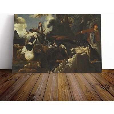 Big Box Art Abraham Hondius A Stag Hunt Canvas Print Gallery Wrapped 30mm Frame Wall Art 24x16 inches Ready to Hang Modern Animals Picture Living Room Bedroom Lounge Office Big Box Art Abraham Hondius A Stag Hunt Canvas Print Gallery Wrapped 30mm Frame Wall Art 24x16 inches Ready to Hang Modern Animals Picture Living Room Bedroom Lounge Office