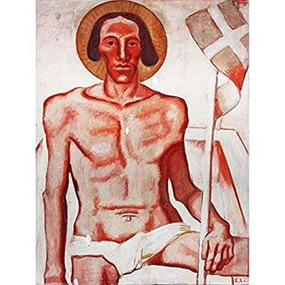 Fine Art Prints Egger-Lienz The Risen Christ Expressionist Painting Art Print Canvas Premium Wall Decor Poster Mural Fine Art Prints Egger-Lienz The Risen Christ Expressionist Painting Art Print Canvas Premium Wall Decor Poster Mural